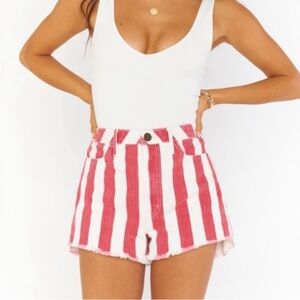 Red Striped Shorts